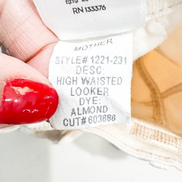 Mother High Waisted Looker Soft Focus Off White Denim Jeans Size 25 - Picture 8 of 9